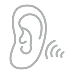 Noise Pollution Vector Line Grey Icon Design