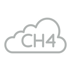 Methane Vector Line Grey Icon Design
