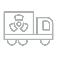 Neclear Truck Vector Line Grey Icon Design