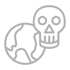 Earth Danger Vector Line Grey Icon Design