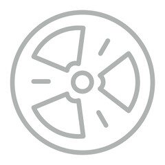 Naklejka premium Radiation Vector Line Grey Icon Design