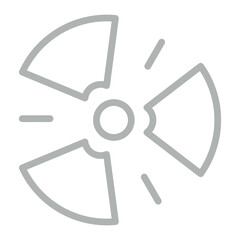 Radioactive Vector Line Grey Icon Design