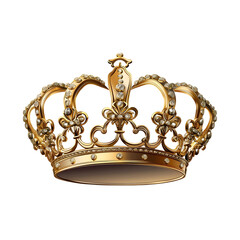 king gold crown transparent on white background,generative ai