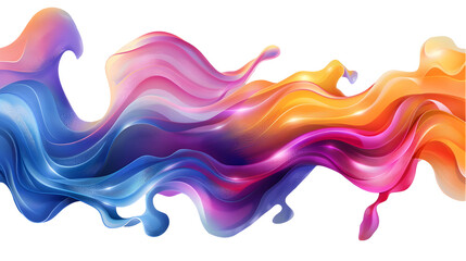 Fototapeta premium Colorful Wave holographic abstract fluid shapes on white background,generative ai