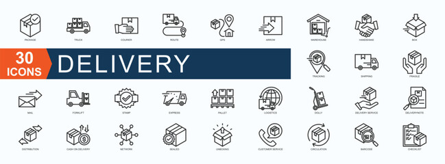 Delivery Icon Collection Set.