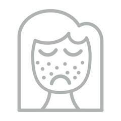 Acne Treatment Line Grey Icon Design
