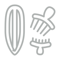 Hair Accessories Line Grey Icon Design