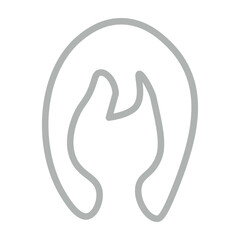 Healthy Hair Line Grey Icon Design
