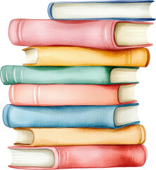 A Vibrant Stack of Books: Journey into the World of Knowledge