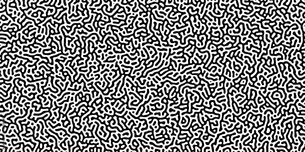 Poster abstract truing organic wallpaper turing reaction diffusion monochrome seamless pattern with chaotic