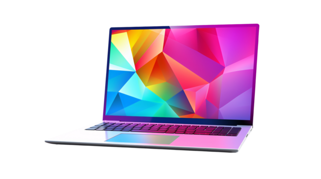 a colorful laptop with a keyboard