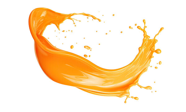Fresh orange juice splash, cut out - Powered by Adobe