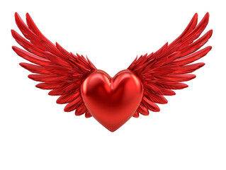a red heart with wings