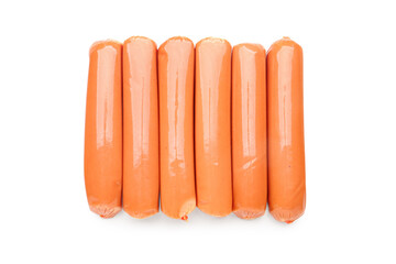 Tasty sausages isolated on white background