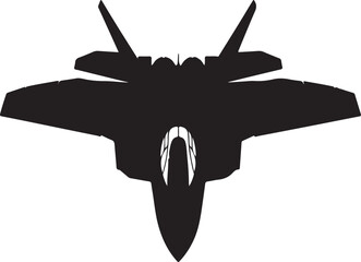 Fighter Jet defence aircraft Silhouette Vector illustration design