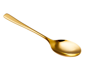 a gold spoon on a white background