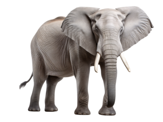 an elephant with tusks and large ears