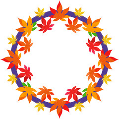 トリコロールの紅葉のフレームその2