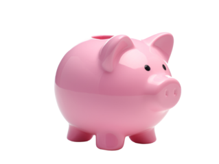 a pink piggy bank