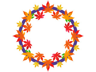 トリコロールの紅葉のフレームその2