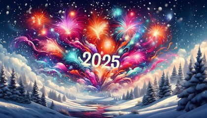 Obraz premium 2025 New Year Decorations