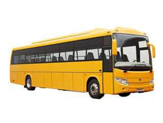 a yellow bus with black windows