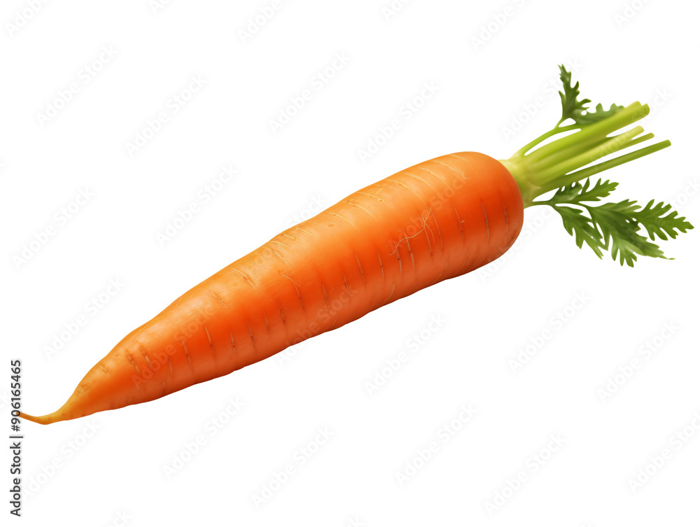 Canvas Prints a carrot with green leaves