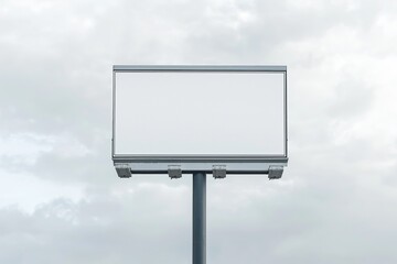 Obraz premium Cloudy Day Blank Sign Billboard Template Generative Illustration