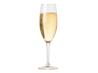 a glass of champagne with bubbles
