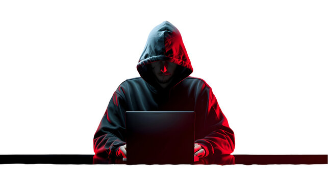 hacker with computer laptop white background,generative ai