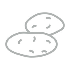 Potato Vector Line Grey Icon Design