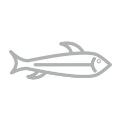 Salmon Vector Line Grey Icon Design