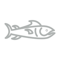 Tuna Vector Line Grey Icon Design