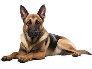 Obraz premium a dog lying down looking at the camera