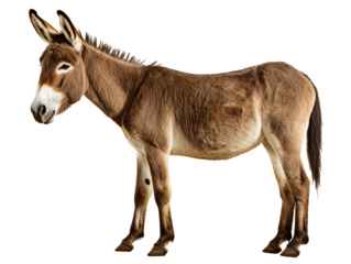 a donkey standing on a white background