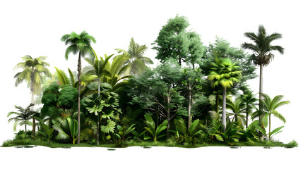 Obraz premium trees collection on white background,generative ai