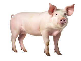 a pig standing on a white background