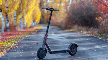 Electric scooter on the road