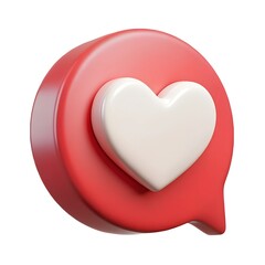Dating app love chat message 3D render icon isolated on white background