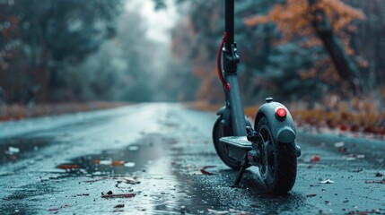 Electric scooter on the road