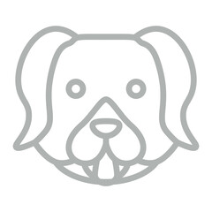 Dog Vector Line Grey Icon Design