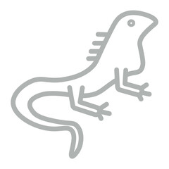 Iguana Vector Line Grey Icon Design