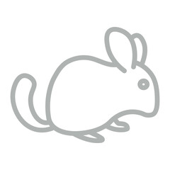 Chinchilla Vector Line Grey Icon Design