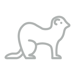 Ferret Vector Line Grey Icon Design