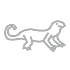 Newt Vector Line Grey Icon Design
