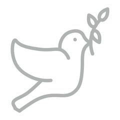 Dove Vector Line Grey Icon Design