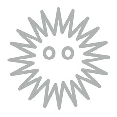 Sea Urchin Vector Line Grey Icon Design