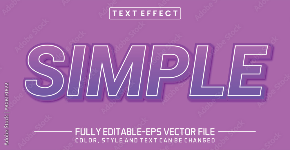 Poster simple purple font text effect editable