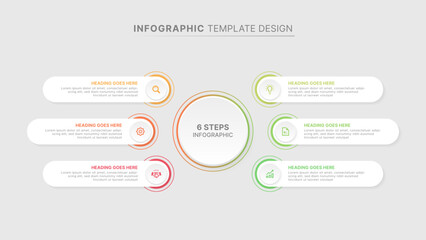 Modern Circle Infographic Design Template with Six Options