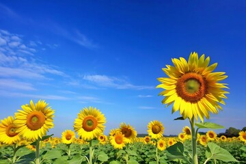 A Sunflower Garden Under the Blue Sky